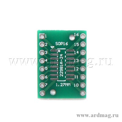 Переходная макетная плата SOP16 SSOP16 1.27/0.65мм.