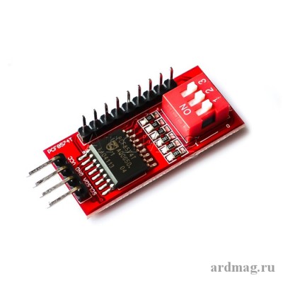 Модуль расширения I2C PCF8574T на 8 каналов c переключателем